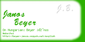 janos beyer business card